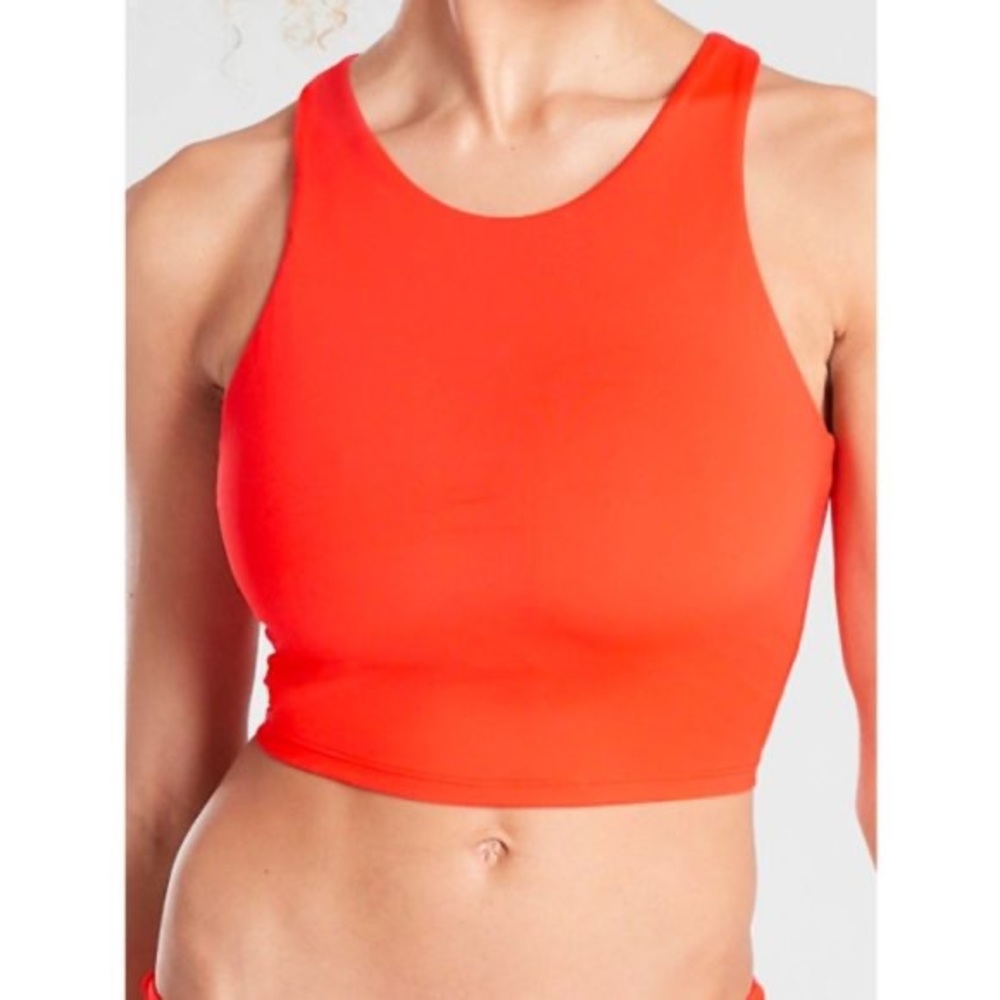 Athleta Conscious Crop Bikini Top Size XS (A-C cup) in Vermillion Orange